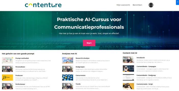 AI-curus - SCREENSHOT ONLINE OMGEVING - PACC